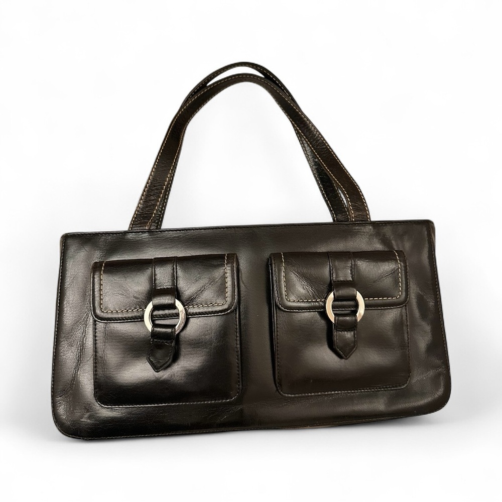 BCBG Paris Maxazria Vintage Black Leather Handbag